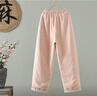 蘑菇同學(xué)棉麻夾棉棉褲女冬裝2025新款加棉加厚保暖防寒褲顯瘦直筒闊腿褲女 粉色 L 【建議115-130斤】 曬單實(shí)拍圖
