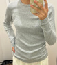 優(yōu)衣庫女裝柔軟羅紋圓領(lǐng)T恤長(cháng)袖純色基礎款474400 479590 470124 479590/03灰色 S 曬單實(shí)拍圖