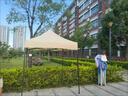 戶(hù)外擺地攤遮陽(yáng)棚加粗四角帳篷傘透明帳卡其圍布四方伸縮折疊雨棚 奶油咖色帳篷顏色 2X2瓷白自動(dòng)粗架 曬單實(shí)拍圖