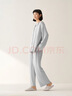 無(wú)印良品（MUJI）女式柔軟針織前開(kāi)睡衣套裝女士家居服女款女裝25年秋季 FD32CC5A 煙熏藍色 S -M 上裝160/84A 下裝160/66A 曬單實(shí)拍圖
