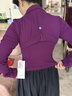 lululemon丨Define女士運動(dòng)短款夾克 *羅紋 Nulu? 芯吸 LW3HB6S 冷葡萄紫 S /6 曬單實(shí)拍圖