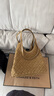 CHARLES&KEITH25秋新品仿麂皮編織大容量托特包女CK2-30701583-2 Sahara Sand沙色 L 曬單實(shí)拍圖