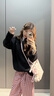 NICEBAD(原WORKSOUT)V翻領(lǐng)套頭毛衣寬松休閑簡(jiǎn)約cleanfit春秋男女 黑色 S 曬單實(shí)拍圖