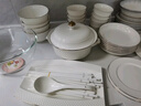 瓷禮萬(wàn)家高檔碗家用套裝餐具整套描金陶瓷碗盤(pán)餐具碗筷套裝喬遷送禮63件 曬單實(shí)拍圖