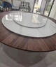 胡桃木旋轉伸縮圓餐桌可變大變小多功能圓形餐桌復古家用吃飯桌子 巖板面1.35米變1.9米【三層】 曬單實(shí)拍圖
