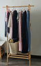 喻品衣帽架實(shí)木衣架落地掛衣架簡(jiǎn)約多掛鉤衣服架子-MJ27原木色100cm 曬單實(shí)拍圖