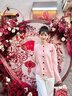 CS.LION小狗貼布糖果色甜美針織衫毛衣女軟糯2025秋季新款慵懶風(fēng)寬松外套 粉色  L 105-115斤 曬單實(shí)拍圖