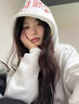 麟零（LIN LING）高街美式字母火焰印花連帽衛衣男秋季潮牌重磅上衣服百搭外套 黑色常規 XL 曬單實(shí)拍圖