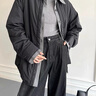 茵曼（INMAN）2025秋冬女裝新款 萊賽爾棉原色條紋翻邊闊腿牛仔褲寬松褲子 深牛仔藍 29 曬單實拍圖