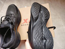特步男子跑步鞋運動(dòng)鞋輕便減震防潑水革面跑鞋黑色 曬單實(shí)拍圖