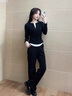 班尼路（Baleno）2025新款春秋季休閑運(yùn)動(dòng)套裝女修身立領(lǐng)開衫外套女裝微喇褲子一套 曬單實(shí)拍圖