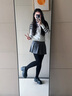 寶娜斯打底褲女加絨光腿神器秋冬棉豎條加厚保暖瘦腿光腿連褲襪 曬單實(shí)拍圖