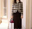 香影小香風(fēng)套裝女2025冬季新款毛呢外套絲絨半身裙輕奢高級兩件套 套裝 M 曬單實(shí)拍圖