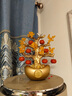 赟婭中式招財(cái)進(jìn)寶發(fā)財(cái)樹(shù)擺件輕奢玄關(guān)酒柜辦公室搖錢(qián)樹(shù)裝飾品喬遷禮品 福字柿子發(fā)財(cái)樹(shù)-金色+底座 曬單實(shí)拍圖