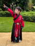 小淘孩男童漢服春秋兒童古裝唐裝長(cháng)袖中國風(fēng)中秋演出服表演服 紅色150 曬單實(shí)拍圖