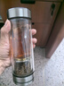 希諾（HEENOOR）茶水分離玻璃杯磁吸式雙層男士商務(wù)辦公高檔送禮大容量泡茶水杯子 本色370ml 曬單實(shí)拍圖