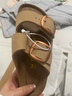Devo的沃軟木拖鞋休閑時(shí)尚舒適耐磨防滑一字涼拖磨砂女鞋56523 杏色磨砂皮 34 曬單實(shí)拍圖