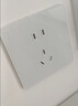 國際電工開(kāi)關(guān)插座86型超薄鋼化玻璃面板暗裝墻壁家用一開(kāi)雙控五孔電源插座 錯位五孔插座-白色 曬單實(shí)拍圖
