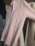 森馬（Semir）針織開(kāi)衫女修身正肩溫柔系2024冬季高領(lǐng)絞花衣服顯瘦109724106003 曬單實(shí)拍圖