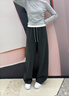 雪茜曼天絲羊毛彎刀闊腿褲女2025年新款秋季高腰直筒休閑褲子 曬單實(shí)拍圖