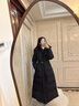 厚公主長款羽絨服女2025冬季新款修身顯瘦加厚保暖外套大毛領過膝 黑色 M 310G建議105-120斤 曬單實拍圖