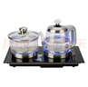 開(kāi)品23X40全自動(dòng)上水電熱水壺茶臺茶桌一體燒水壺自吸抽水煮茶壺電磁茶爐茶具套裝茶盤(pán)茶幾泡茶煮水壺 1.2L 燒水+消毒款  黑色 23X40CM 曬單實(shí)拍圖