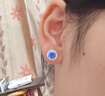 XUPING旭平首飾qq仿水晶時(shí)尚百搭通勤一款多帶耳飾送禮飾品 寶藍色 曬單實(shí)拍圖
