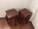 家逸實(shí)木凳子家用可疊放小板凳簡(jiǎn)約餐桌凳椅子創(chuàng  )意銅素方凳高凳 曬單實(shí)拍圖