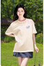 班尼路（Baleno）純棉T恤女夏季2025新款設(shè)計(jì)感寬松圓領(lǐng)短袖女款時(shí)尚百搭體恤上衣 曬單實(shí)拍圖