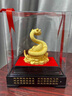 PRUY金蛇聚寶擺件絨沙金十二生肖蛇年吉祥物新年紀念品裝飾禮品禮物 中號金蛇聚寶 曬單實(shí)拍圖