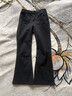 婭麗達保暖加絨喇叭褲女2024冬季彈力修身顯瘦黑色大碼微喇牛仔褲 黑色 加厚 A0 28 曬單實(shí)拍圖