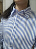 恒源祥條紋襯衫女薄款春秋冬長(cháng)袖港風(fēng)百搭通勤襯衣女新款時(shí)尚打底衫女裝 藍色條紋 L 曬單實(shí)拍圖