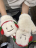 途尊耳機土豆半指翻蓋毛絨手套新款情侶冬季加厚學(xué)生騎行防寒保暖手套 卡其【翻蓋半指/加絨加厚】 曬單實(shí)拍圖