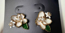 She's茜子梔子花仿珍珠耳環(huán)耳飾滴油花朵耳釘女生日禮物送女友 曬單實(shí)拍圖