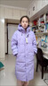 G.duck兒童長(cháng)款羽絨服女童過(guò)膝新款加厚中大童小童洋氣寶寶冬裝外套 紫色 150 曬單實(shí)拍圖
