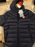 暇步士（Hush Puppies）童裝兒童輕薄羽冬男女童連帽羽絨服90絨抑菌外套 藏藍 120 曬單實(shí)拍圖