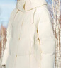 紅袖寬松羽絨服冬季2024新款女裝插肩燈籠袖拉鏈立領(lǐng)連帽保暖長(zhǎng)外套 米白004 M 曬單實(shí)拍圖
