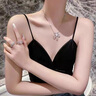 YIZUN. CHOMEL滿(mǎn)鉆太陽(yáng)花朵項鏈女秋冬配飾輕奢小眾高級感2024年新款毛衣鏈頸鏈 鑲鉆花朵項鏈 曬單實(shí)拍圖