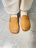 康莉牛皮樂(lè )福鞋女25年春季新款真皮平底磨砂圓頭懶人一腳蹬勃肯鞋 可可棕 38 (240mm) 曬單實(shí)拍圖