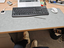 得力（deli）加熱鼠標墊加熱桌墊暖桌墊超大加長(cháng)發(fā)熱桌墊學(xué)生寫(xiě)字臺辦公室電腦桌面電熱加熱墊灰色80*32cm 曬單實(shí)拍圖