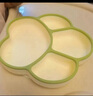 COOKSS 寶寶餐盤(pán)硅膠嬰兒學(xué)吃飯分格兒童餐具輔食碗餐盤(pán)帶吸盤(pán) 雙拼綠 曬單實(shí)拍圖