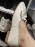 奧康（Aokang） 女鞋2025春季單鞋質(zhì)感真皮蝴蝶結兩穿時(shí)尚平底鞋門(mén)店發(fā)貨 米白色 35 曬單實(shí)拍圖