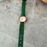 時(shí)仕（SEURE）適用Lola表帶rose小綠表表帶女款真皮手表帶阿瑪尼dw細表鏈皮帶 綠色竹節紋款 10mm 曬單實(shí)拍圖