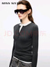 MISS SIXTY2025秋季新款針織衫女羊毛桑蠶絲混紡兩件套上衣配背心 煙霧灰 M 曬單實(shí)拍圖
