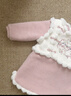 幼歌（YOUGE）嬰幼兒兔子刺繡假兩件可愛(ài)保暖舒適新中式夾棉連衣裙潮 粉色 100 cm 曬單實(shí)拍圖