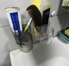 日本進(jìn)口牙刷置物免打孔架漱口杯牙膏牙刷架子家庭套裝加厚材質(zhì)杯 情侶2個(gè)裝【透明色+透灰色】 曬單實(shí)拍圖