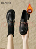 達芙妮厚底樂(lè )福鞋女秋冬季加絨2025新款小皮鞋女通勤一腳蹬單鞋女 曬單實(shí)拍圖