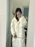 森馬（Semir）陳都靈同款羽絨服女長(zhǎng)款甜美風(fēng)保暖外套可拆卸大毛領(lǐng)2024年冬新款 奶白（白鴨絨）10501 M 曬單實(shí)拍圖