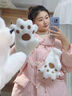 途尊可愛(ài)小熊掌毛絨五指手套女冬季保暖掛脖加絨加厚熊爪防寒騎行騎車(chē) 白色熊掌手套 曬單實(shí)拍圖