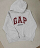 GAP女裝2025秋季新款撞色Logo寬松抓絨套頭連帽衫衛衣上衣792499 淺灰白 M (165/88A) 亞洲尺碼 曬單實(shí)拍圖